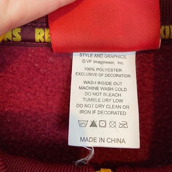 Men's NFL Washington Redskin's Fleece 1/4 Zip - Picture 4 of 6